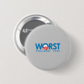 Anti-Obama - Het ergste President ooit Ronde Button 5,7 Cm (Voorkant /achterkant)
