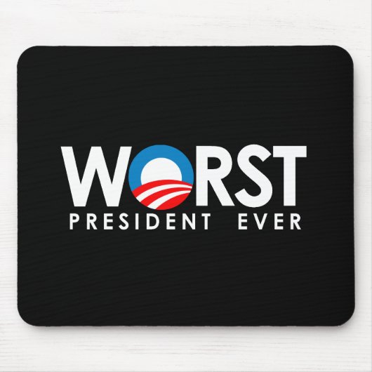 Anti-Obama - het ergste President ooit wit Muismat (Voorkant)