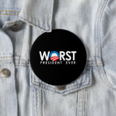 Anti-Obama - het ergste President ooit wit Ronde Button 4,0 Cm (In situ)