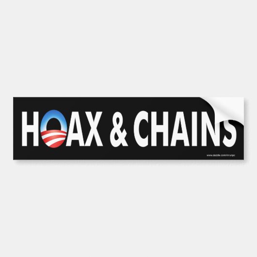 Anti-obama "Hoax & Chains" bumpersticker (Voorkant)