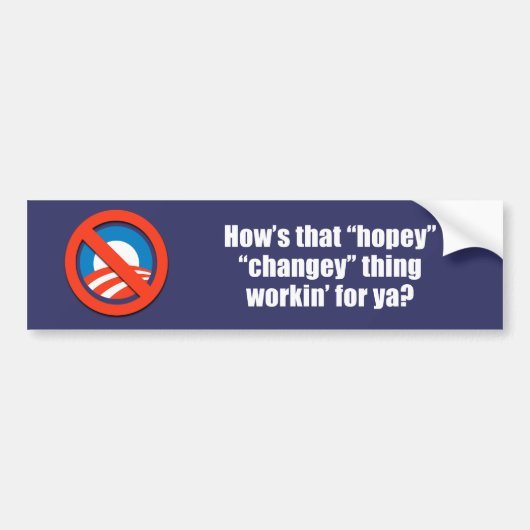 Anti-Obama - hoe werkt dat hopeloze veranderingspr Bumpersticker (Voorkant)