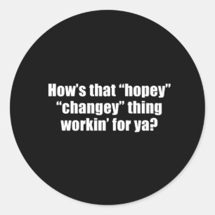 Anti-Obama - hoe werkt dat hopey change ding? Ronde Sticker