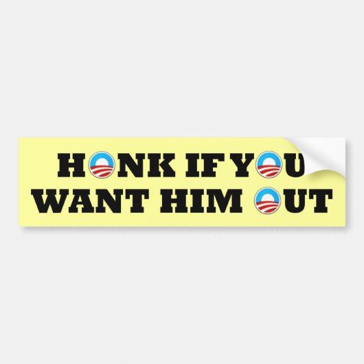 Anti-Obama 'honk if'-stickers Bumpersticker (Voorkant)