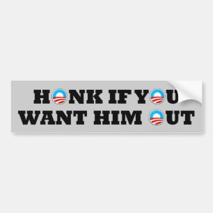 Anti-Obama 'honk if'-stickers Bumpersticker