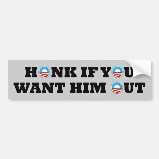 Anti-Obama 'honk if'-stickers Bumpersticker (Voorkant)
