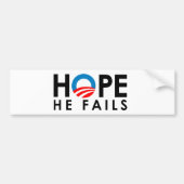Anti-Obama - Hoop dat hij faalt Bumpersticker (Voorkant)