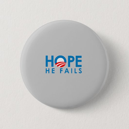 Anti-Obama - Hoop dat hij faalt Ronde Button 5,7 Cm (Voorkant)