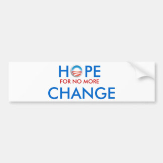 Anti-Obama / HOPE VOOR GEEN VERANDERING Bumpersticker