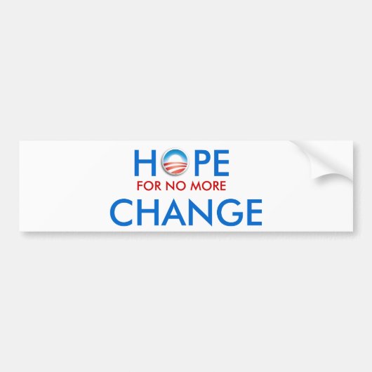 Anti-Obama / HOPE VOOR GEEN VERANDERING Bumpersticker (Voorkant)