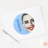 Anti-Obama - HOPELOOS Ronde Sticker (Envelop)