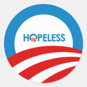 Anti-Obama - HOPELOOS Ronde Sticker (Voorkant)