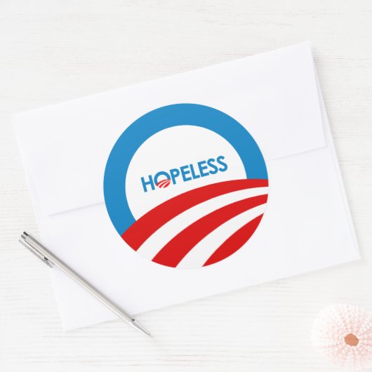 Anti-Obama - HOPELOOS Ronde Sticker (Envelop)