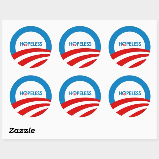 Anti-Obama - HOPELOOS Ronde Sticker (Vel)