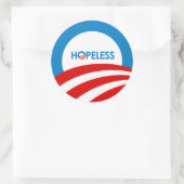 Anti-Obama - HOPELOOS Ronde Sticker (Tas)