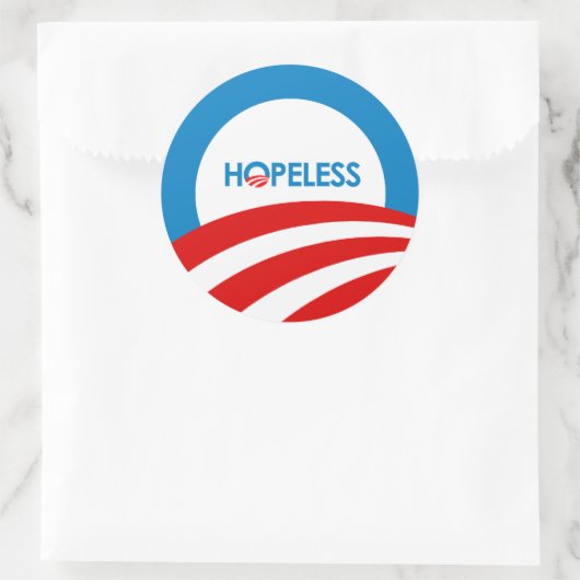 Anti-Obama - HOPELOOS Ronde Sticker (Tas)