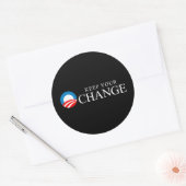 Anti-Obama - Houd je wisselgeld Ronde Sticker (Envelop)
