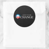 Anti-Obama - Houd je wisselgeld Ronde Sticker (Tas)
