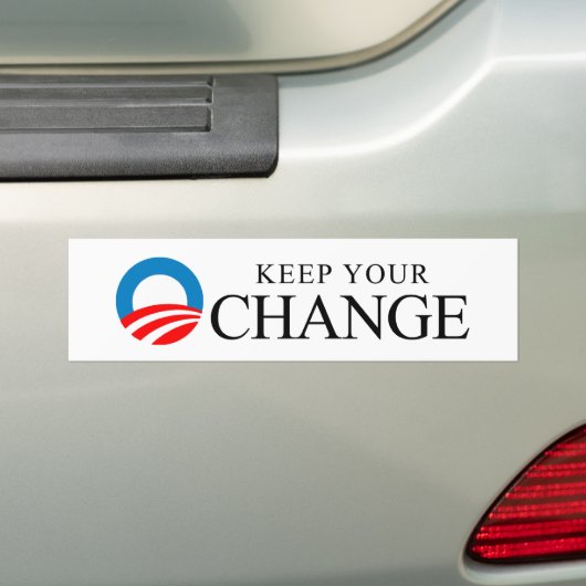 Anti-Obama - Houd uw verandering zwart Bumpersticker (Op auto)