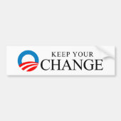 Anti-Obama - Houd uw verandering zwart Bumpersticker (Voorkant)