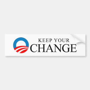 Anti-Obama - Houd uw verandering zwart Bumpersticker