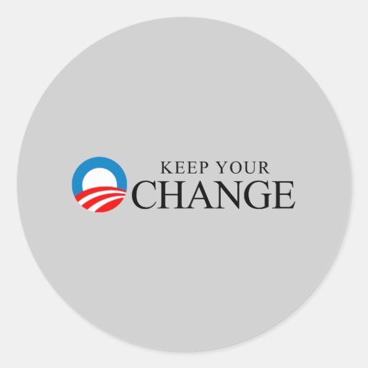 Anti-Obama - Houd uw verandering zwart Ronde Sticker (Voorkant)