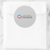 Anti-Obama - Houd uw verandering zwart Ronde Sticker (Tas)