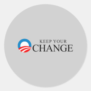 Anti-Obama - Houd uw verandering zwart Ronde Sticker
