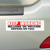 ANTI OBAMA HOUDT AAN HET WERKEN. MILLONS OVER WELZ BUMPERSTICKER (Op auto)