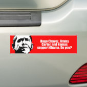 Anti-Obama - hugo chavez en hamas support obama,  Bumpersticker (Op auto)