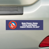 Anti-Obama - hugo chavez en hamas support obama, Bumpersticker (Op auto)