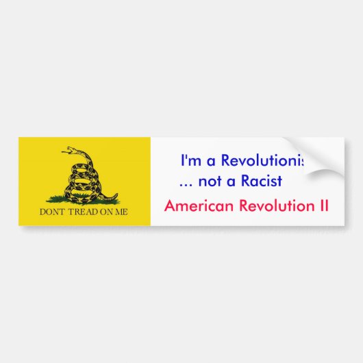 Anti-Obama: Ik ben geen racist Bumpersticker (Voorkant)