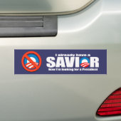 Anti-Obama - Ik heb al een redder. Bumpersticker (Op auto)