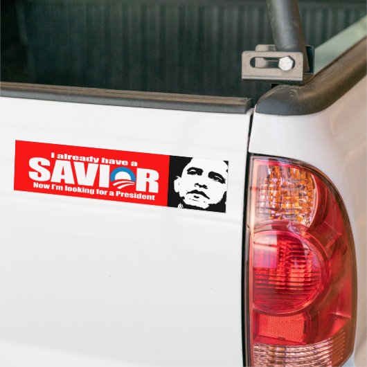 Anti-Obama - Ik heb al een redder. Bumpersticker (Op Truck)