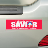 Anti-Obama - Ik heb al een redder. Bumpersticker (Op auto)