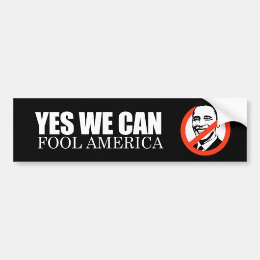 ANTI-OBAMA- JA DAT WE AMERIKA KUNNEN STIMULEREN BUMPERSTICKER (Voorkant)