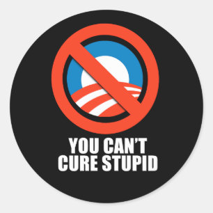 Anti-Obama - je kunt dom niet genezen Ronde Sticker