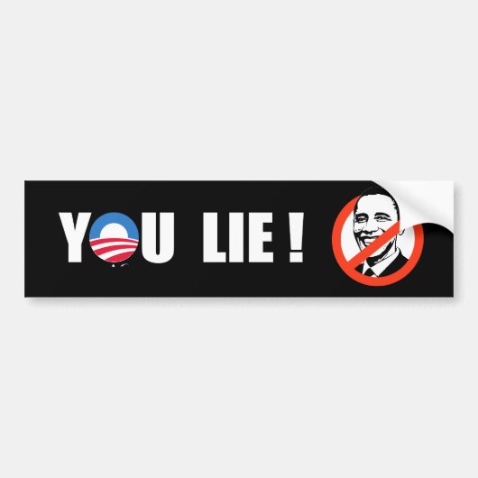 Anti-Obama - je liegt over Bumpersticker wit (Voorkant)