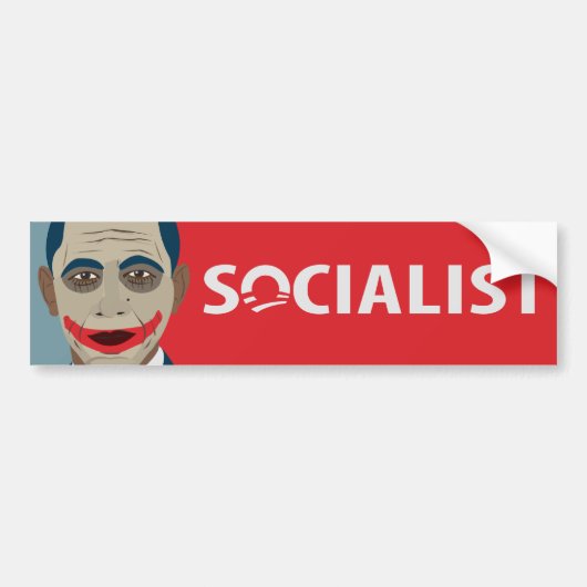 Anti-Obama Joker Socialist Bumpersticker (Voorkant)