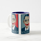Anti-Obama Joker Socialist Tweekleurige Koffiemok (Voorkant links)