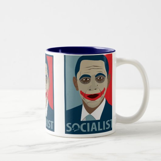Anti-Obama Joker Socialist Tweekleurige Koffiemok (Rechts)