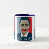 Anti-Obama Joker Socialist Tweekleurige Koffiemok (Center)