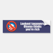 Anti-Obama - kijk naar belastingbetalers, obama de Bumpersticker (Voorkant)