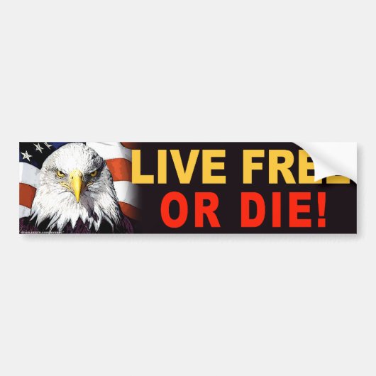 anti-Obama "Live Free or Die"-bumpersticker Bumpersticker (Voorkant)