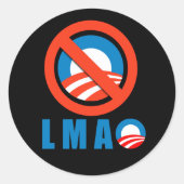 Anti-Obama - LMAO Ronde Sticker (Voorkant)