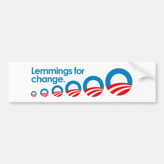 Anti-Obama - Loemingen voor verandering Bumpersticker (Voorkant)