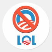 Anti-Obama - LOL Ronde Sticker (Voorkant)