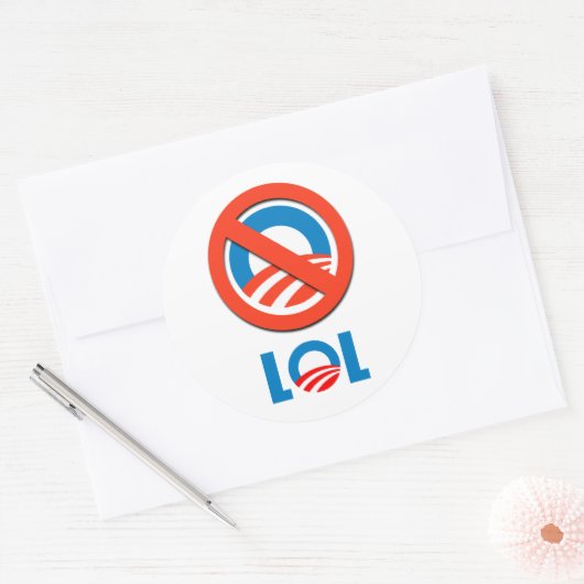 Anti-Obama - LOL Ronde Sticker (Envelop)