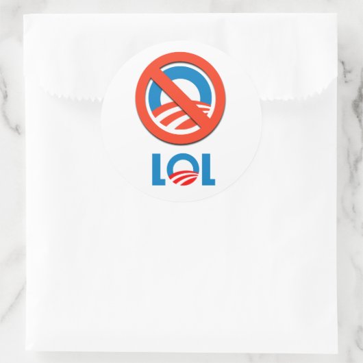 Anti-Obama - LOL Ronde Sticker (Tas)