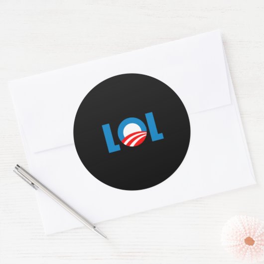 Anti-Obama - LOL Ronde Sticker (Envelop)