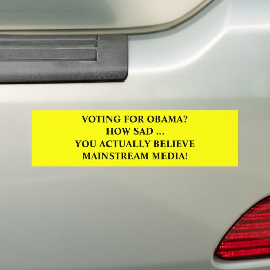 Anti-Obama Mainstream Media Bumpersticker (Op auto)